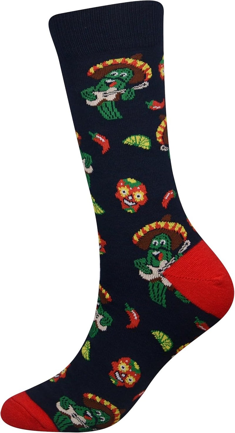 Cansok Men's 2/4 Packs Fun Crazy Novelty Dress Crew Socks - Image 5
